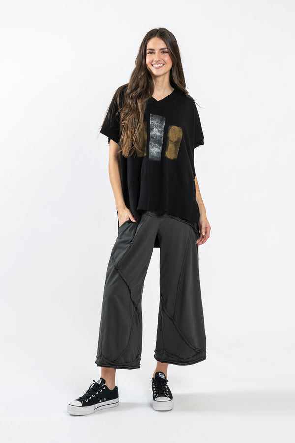 Black Graphic Sweater- LTD