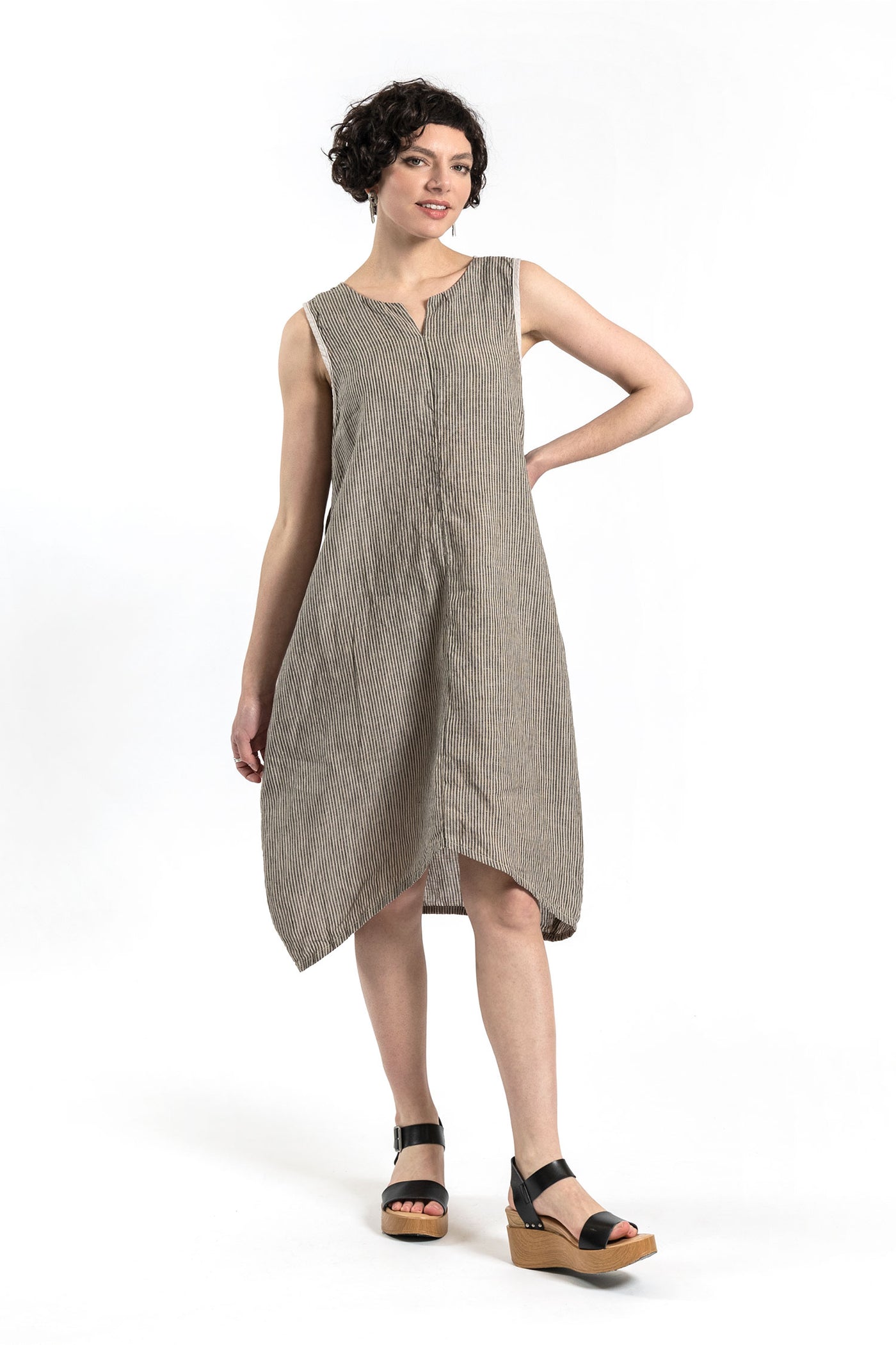 cynthia ashby linen dress Cynthia Ashby Dress Women XS Pink Linen Button Front Sleeveless Pockets USA Made